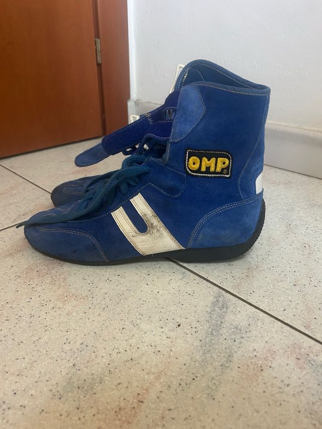 Scarpe OMP Vintage Auto Pista Rally Blu
