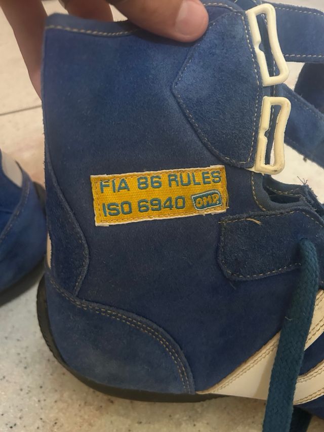 Scarpe OMP Vintage Auto Pista Rally Blu