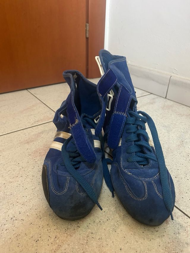 Scarpe OMP Vintage Auto Pista Rally Blu