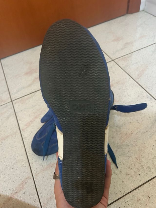 Scarpe OMP Vintage Auto Pista Rally Blu