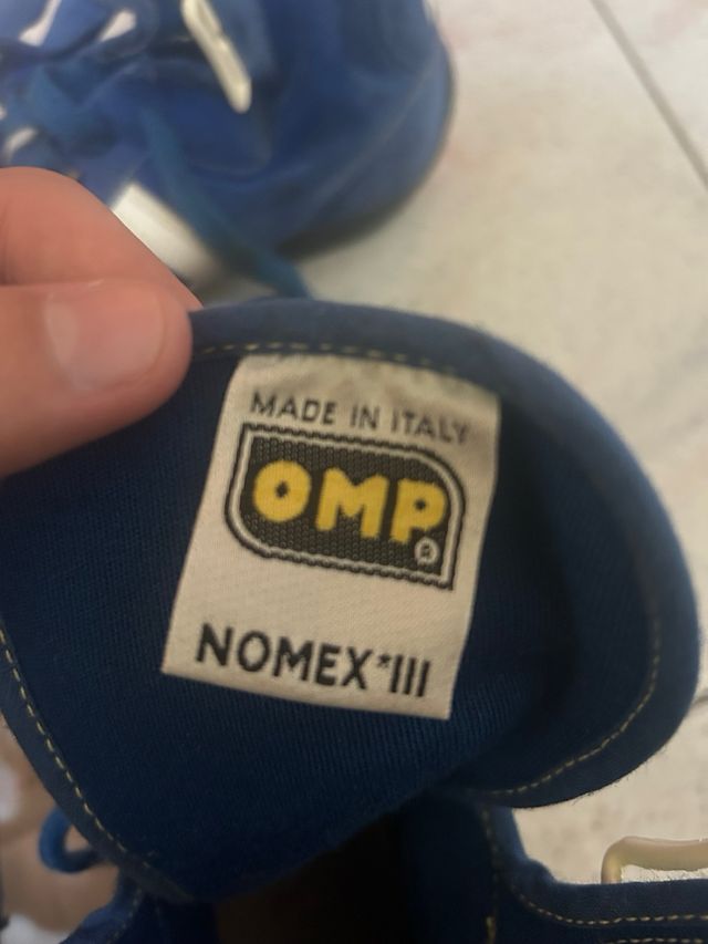 Scarpe OMP Vintage Auto Pista Rally Blu