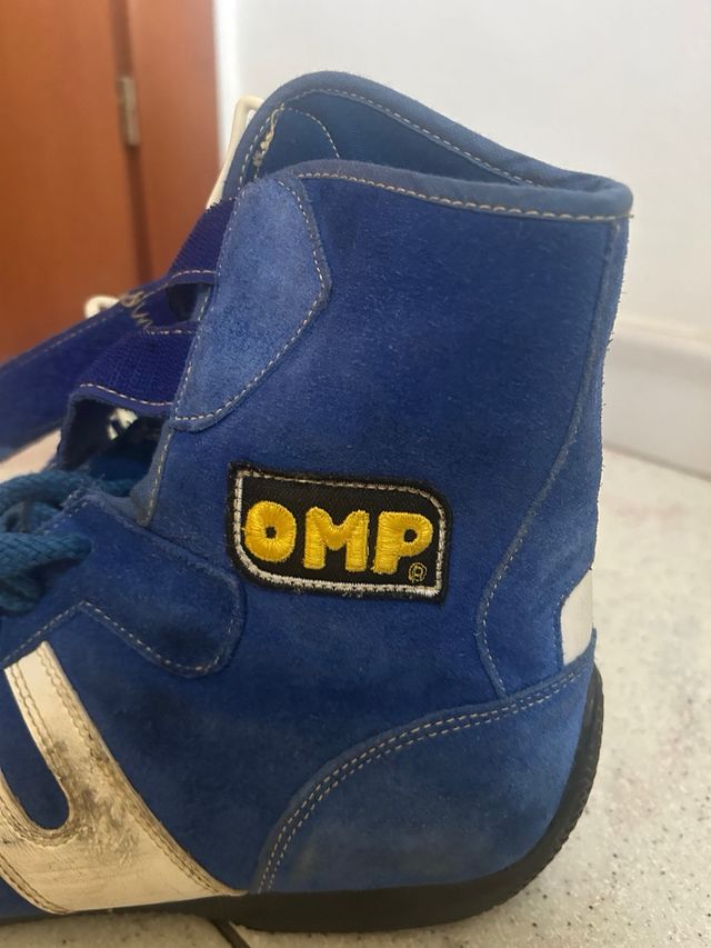 Scarpe OMP Vintage Auto Pista Rally Blu