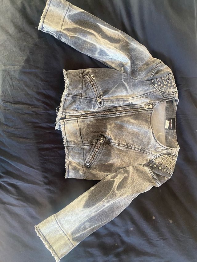 Miss Sixty Cazadora Vaquera Tachuelas Gris