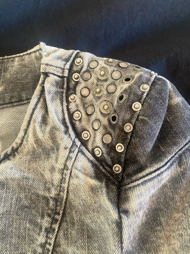 Miss Sixty Cazadora Vaquera Tachuelas Gris