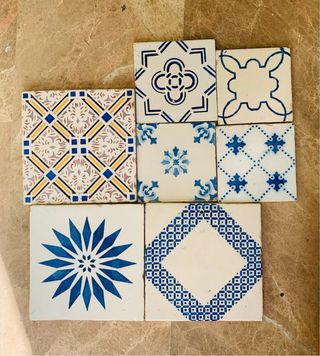 Lote 7 Azulejos Antiguos Decorativos