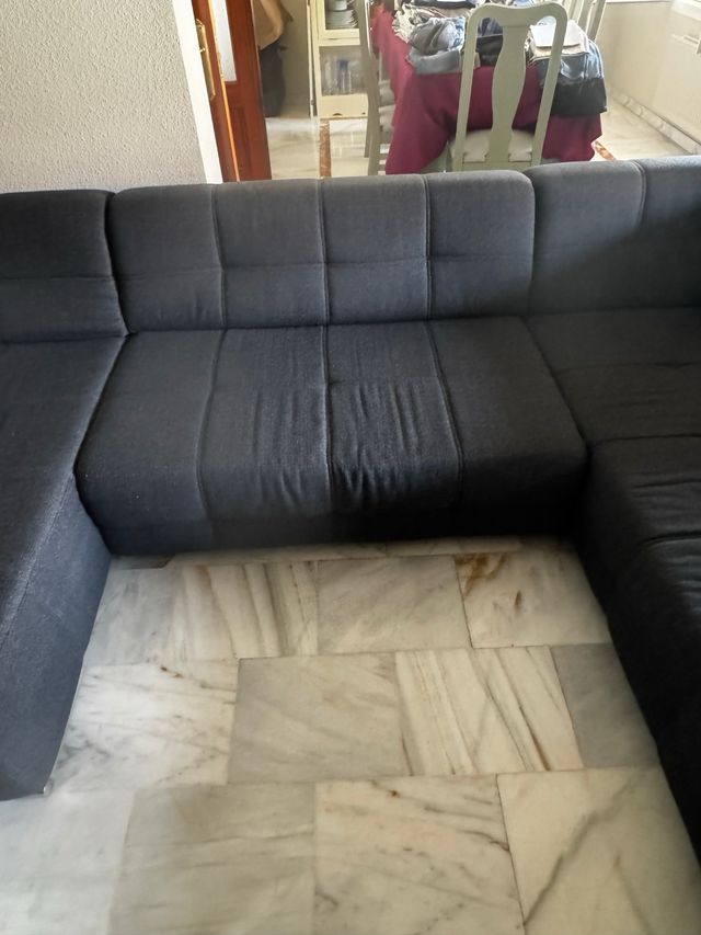 Sofá modular gris 4 plazas/cama.Tres módulos