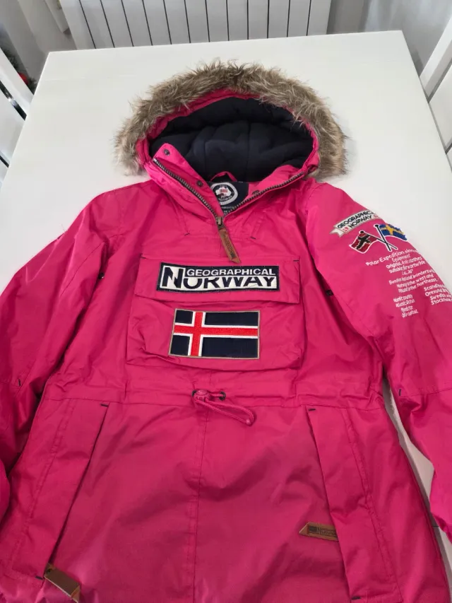Abrigo rosa Geographical Norway con capucha