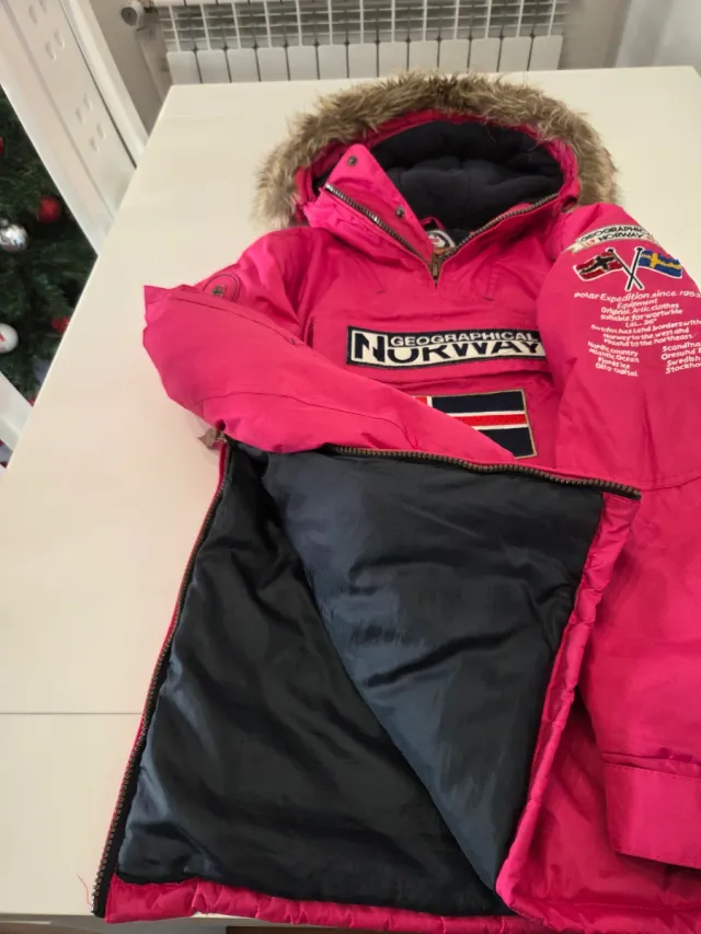 Abrigo rosa Geographical Norway con capucha