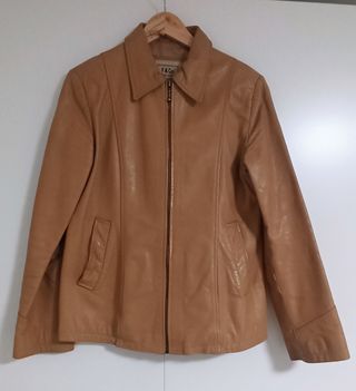 Chaqueta de piel F & Co camel