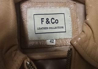 Chaqueta de piel F & Co camel
