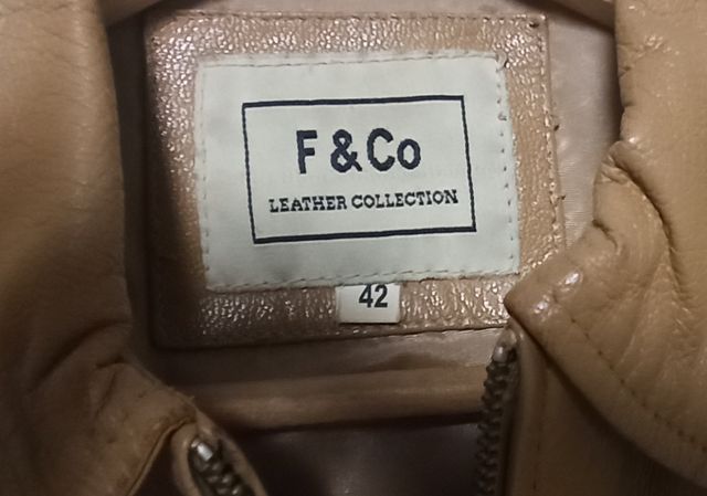 Chaqueta de piel F & Co camel