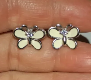 Pendientes Mariposas Plata y Esmalte
