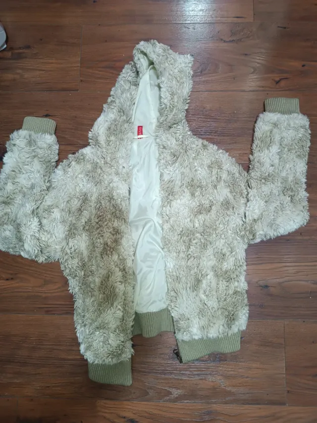 Chaqueta borrego beige y marrón