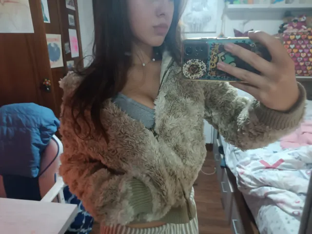 Chaqueta borrego beige y marrón