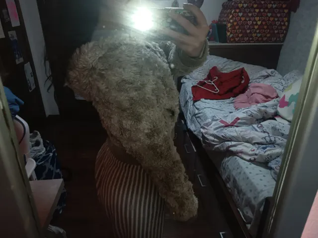 Chaqueta borrego beige y marrón