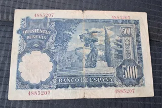 Billete 500 pesetas 1951 sin serie