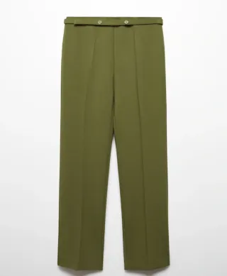 Pantalón recto Mango verde oliva