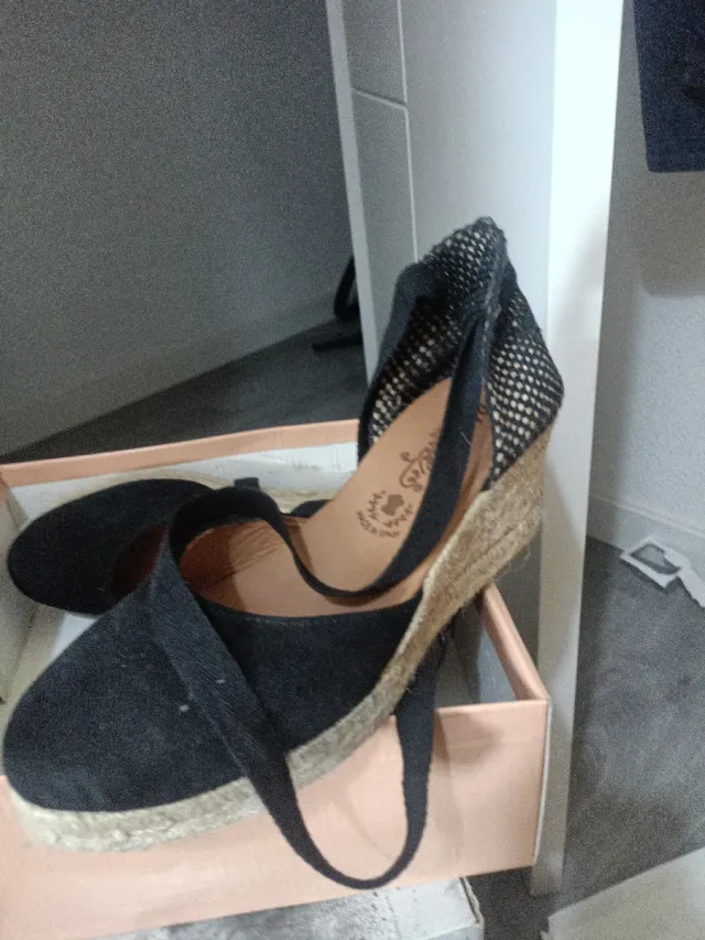 Sandalias cuña negras talla 37