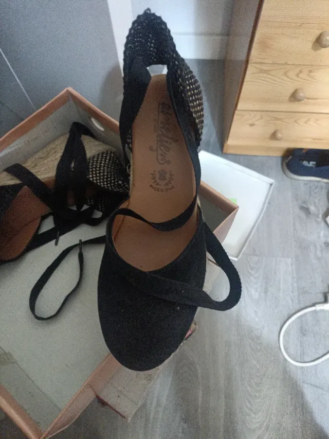 Sandalias cuña negras talla 37
