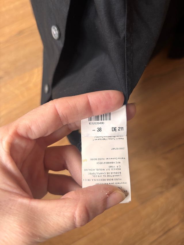 Camisa Hugo Boss Negra Talla 38