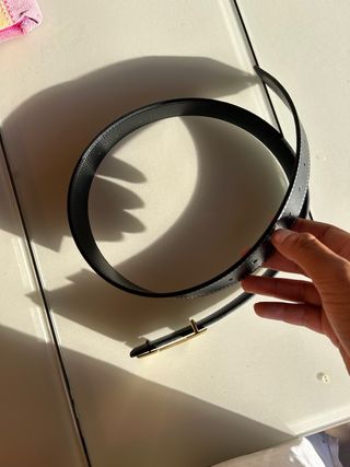 Cinturón Hermes Negro Hebilla Dorada