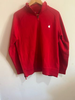 Felpa Apple Rossa con Zip