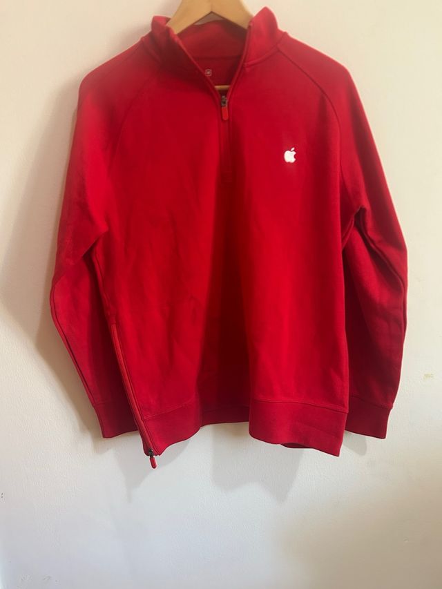 Felpa Apple Rossa con Zip