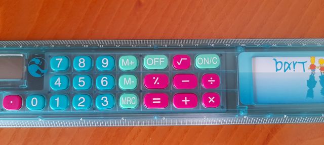 Regla Calculadora 2 en 1 Simpsons Bart & Lisa