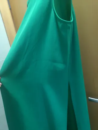 chaleco largo verde Zara Nueva