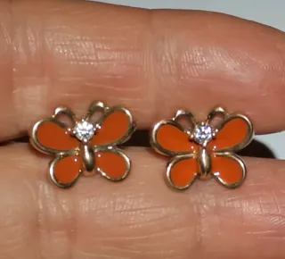 Pendientes Mariposa Plata Esmalte