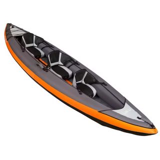 Kayak hinchable 3 plazas naranja/gris