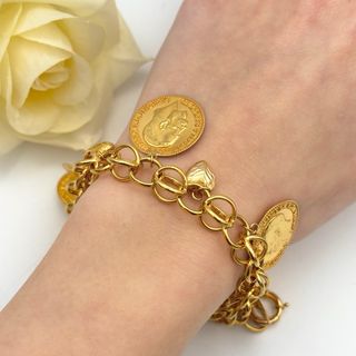 Pulsera de oro 22kt monedas