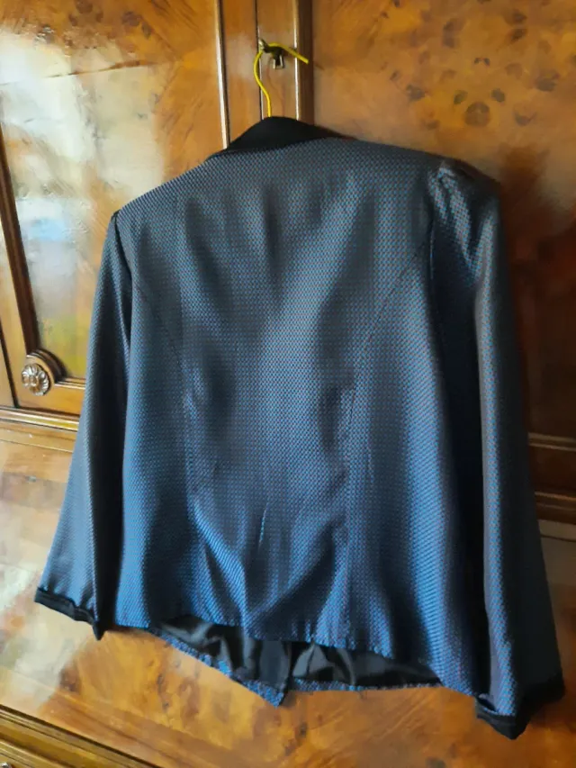 Chaqueta corta tornasolada azul