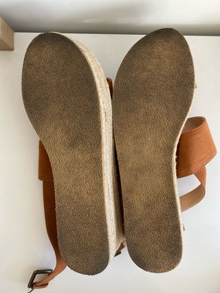 Sandalias Justfab plataforma esparto marrones