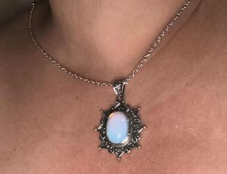 Colgante Piedra Luna y Cadena Plata