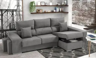 Sofá modular tela beige/gris