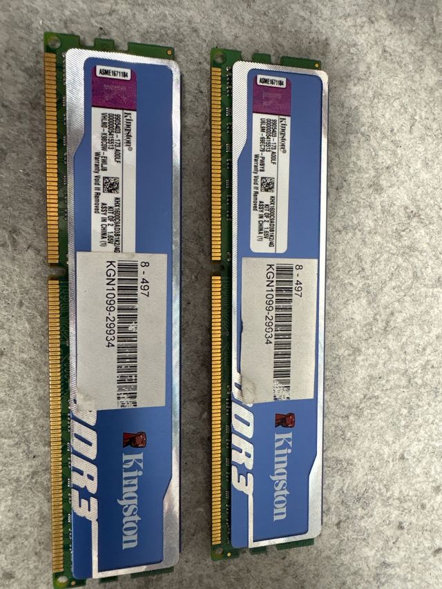 2x Kingston DDR3 4GB RAM