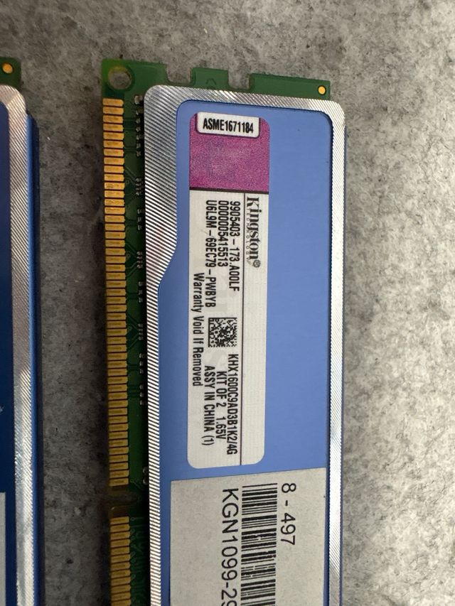 2x Kingston DDR3 4GB RAM