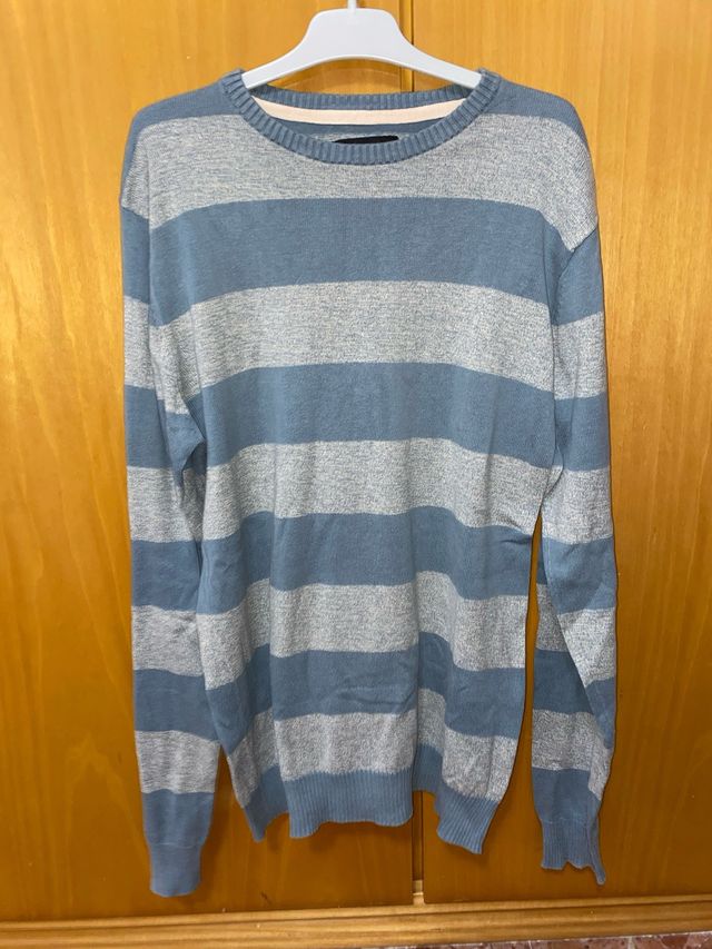 Jersey rayas hombre Primark azul y gris