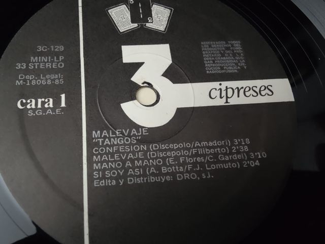 Vinilo Tangos Antonio Bartrina y Malevaje