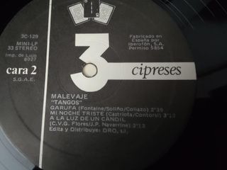Vinilo Tangos Antonio Bartrina y Malevaje