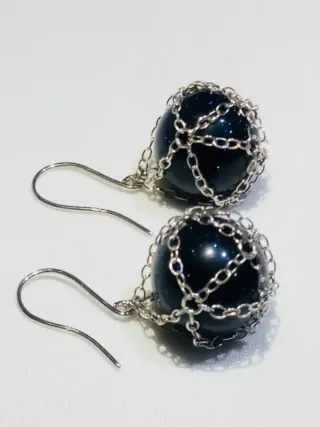 Pendientes Plata y Blue Sand