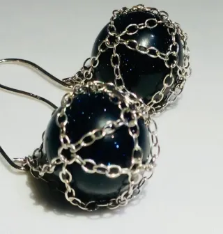 Pendientes Plata y Blue Sand