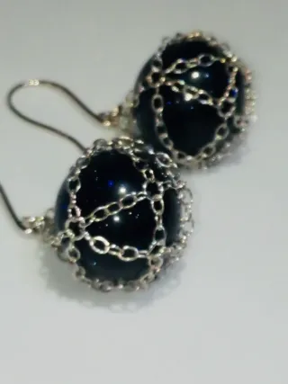 Pendientes Plata y Blue Sand