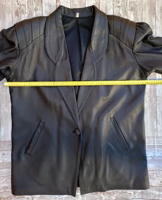 Chaqueta de cuero oversize negra, Vintage 90's.