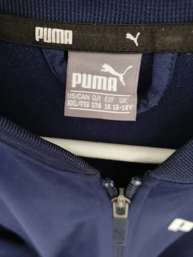Chaqueta Puma cremallera azul y blanca T.XXL