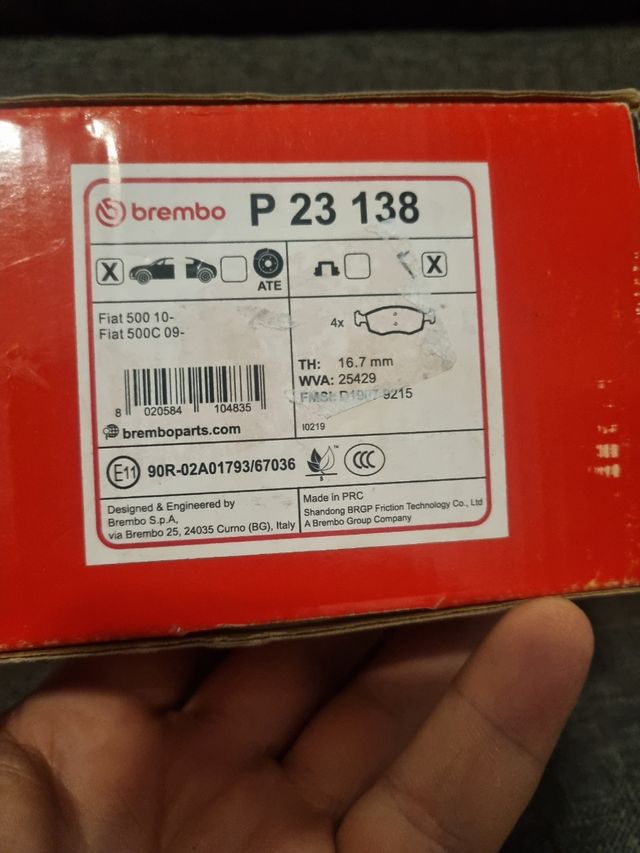 Pastillas Freno Delantero Brembo Fiat