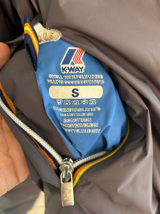 Giacca Bomber K-Way double face blu/grigio