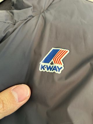 Giacca Bomber K-Way double face blu/grigio