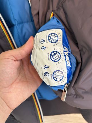 Giacca Bomber K-Way double face blu/grigio